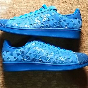 Adidas Superstars blue heron
